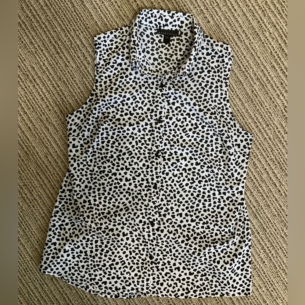 Attention Sleeveless Cheetah Print Blouse